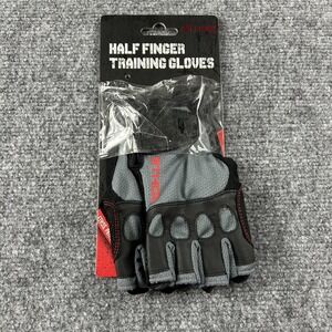 Ethos Half Finger Training Gloves Mens Small Gray Wrist Wrap Microfiber Lifting